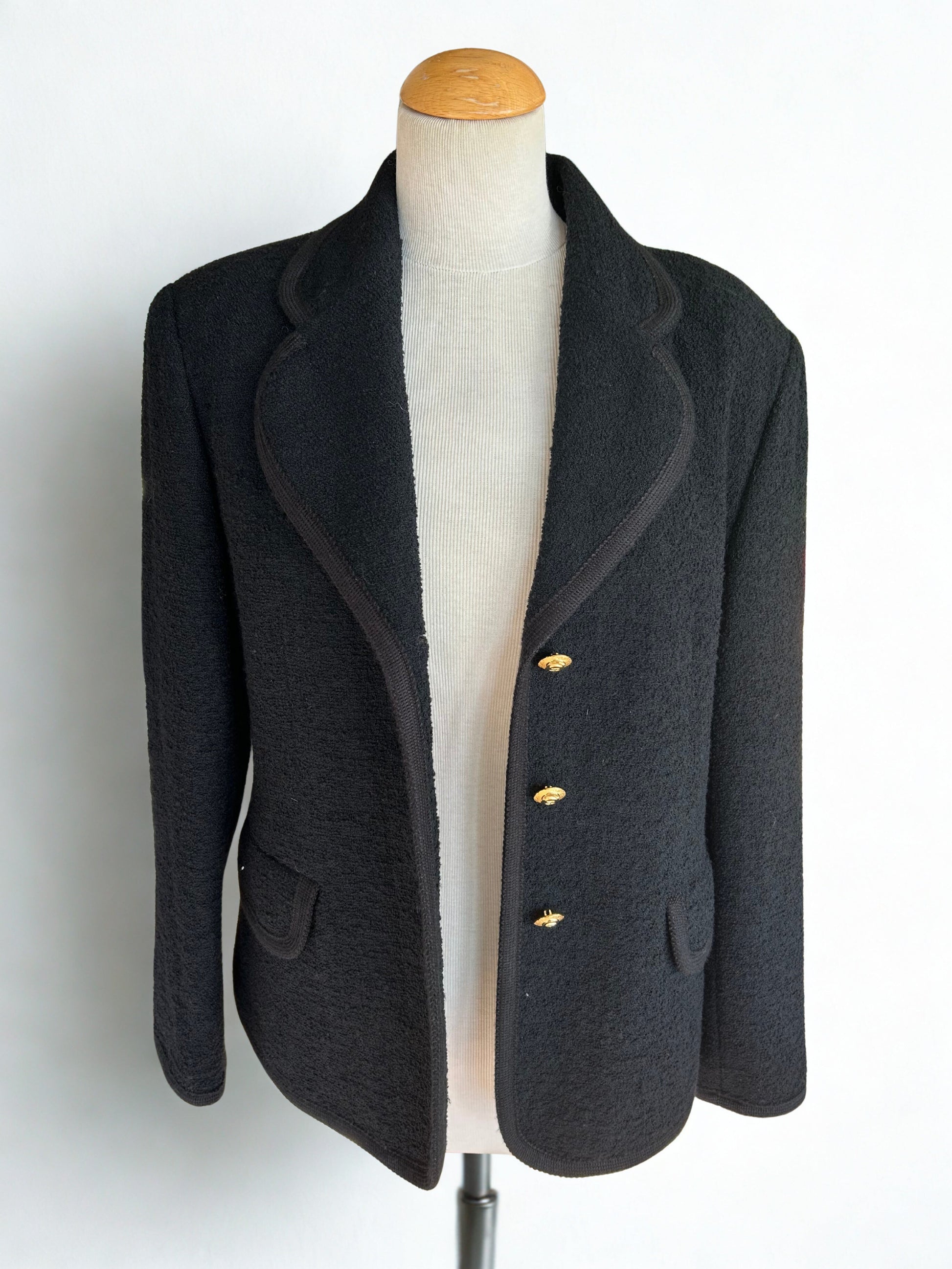 Veste blazer vintage noire laine la friperie vintage 25