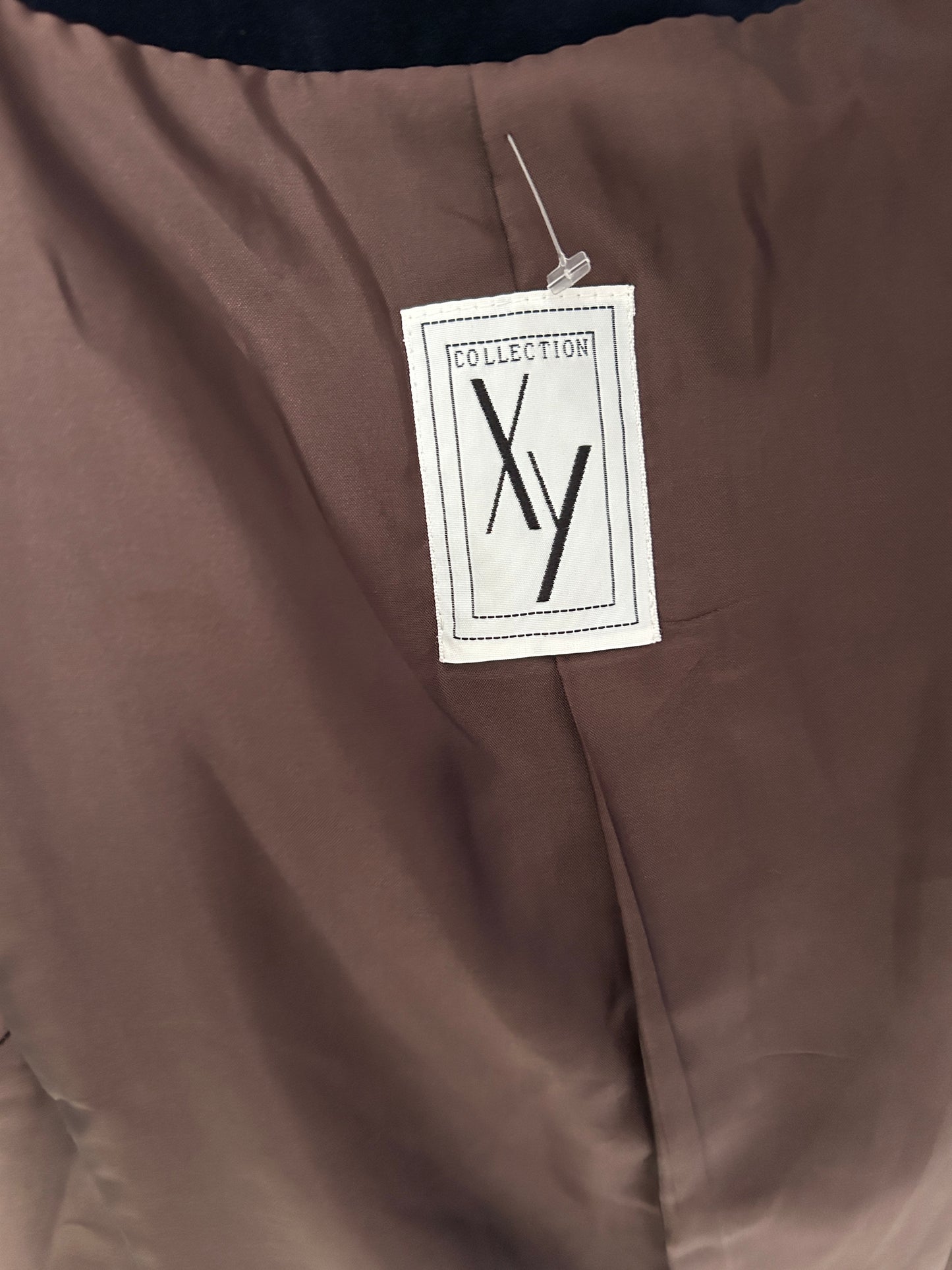 Veste vintage en laine marron à col officier – Made in France (années 80/90)