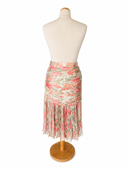 Jupe fleurie vintage drapé 80’s