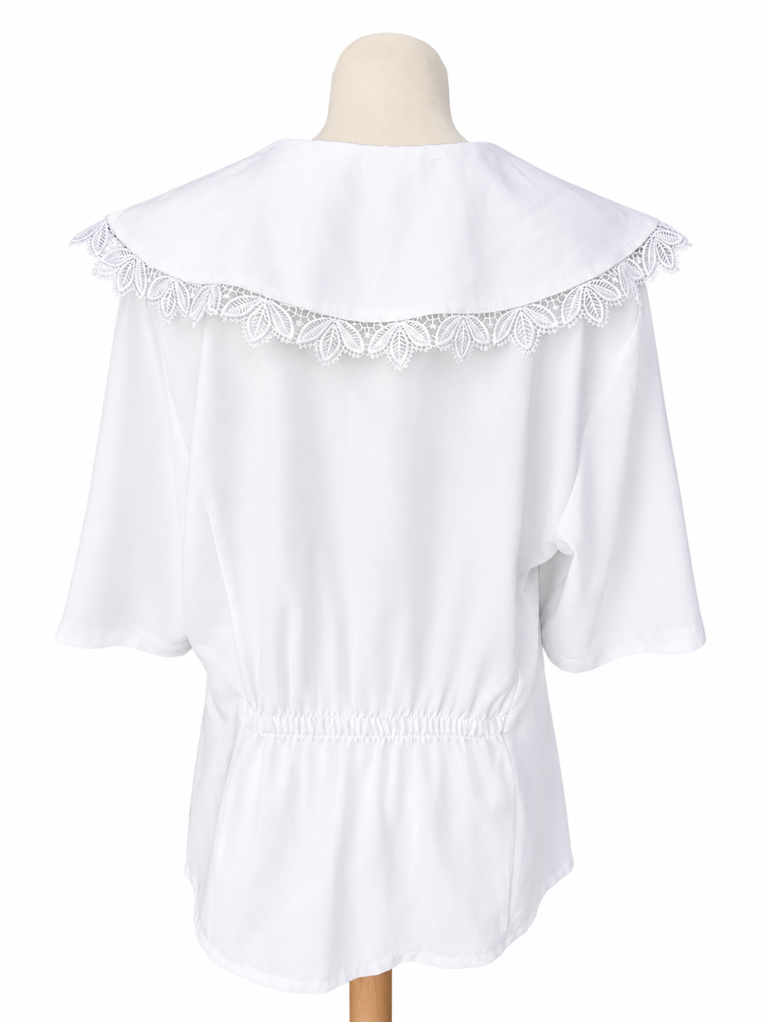 Chemisier vintage blanc col large