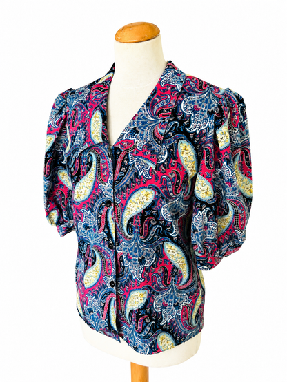 Chemisier vintage motifs cachemire