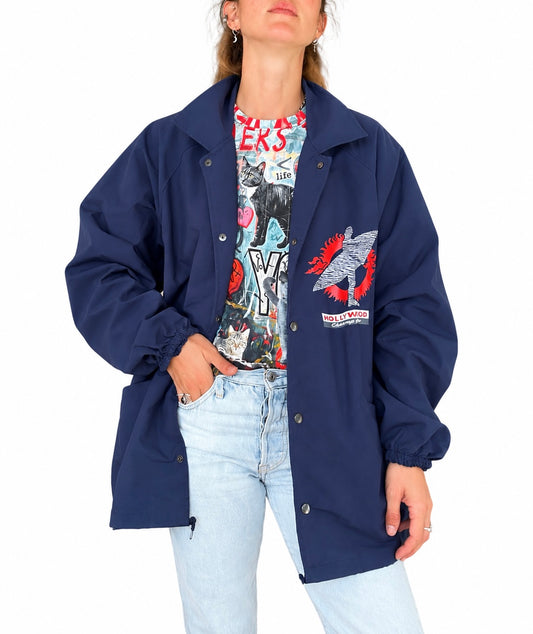 Veste vintage Hollywood chewing-gum Gum bleu marine
