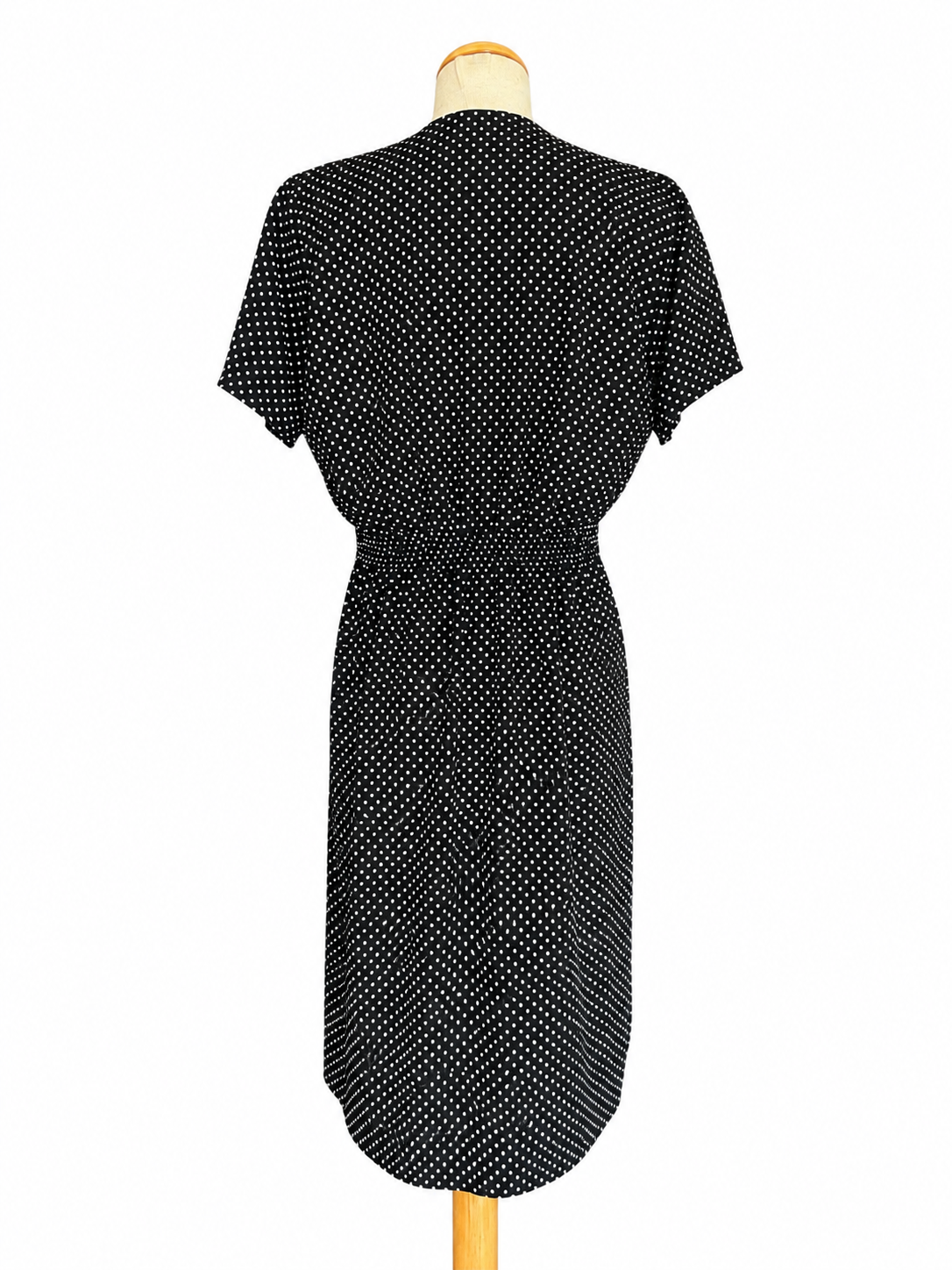 Robe vintage à pois noir et blanc