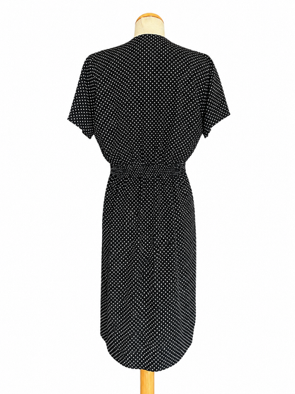 Robe vintage à pois noir et blanc
