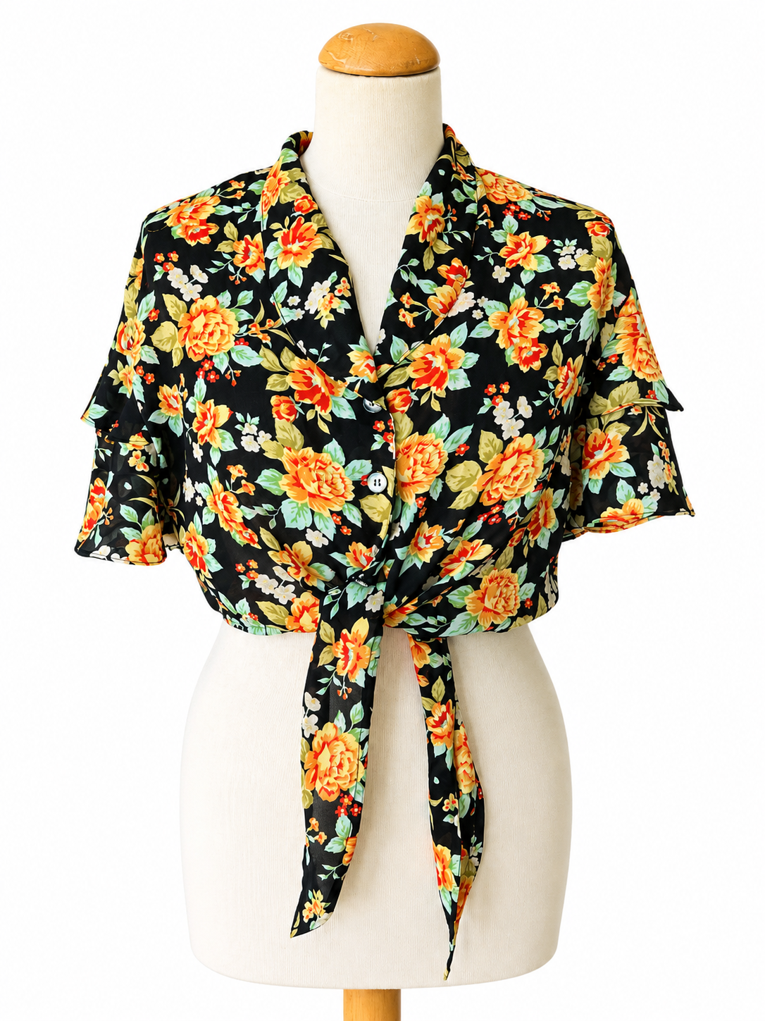 Chemisier court vintage fleuri