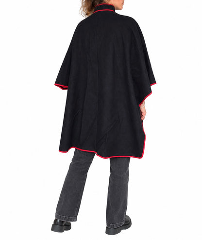 Cape vintage bleu marine en laine