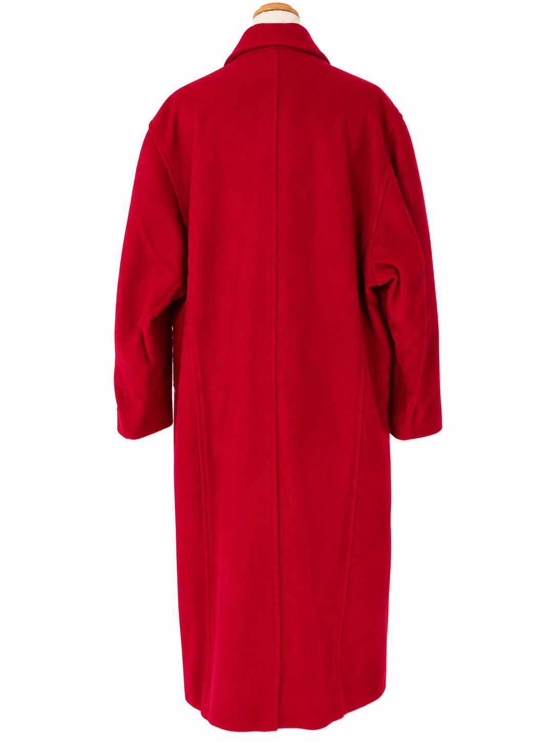 Manteau long vintage rouge laine cachemire