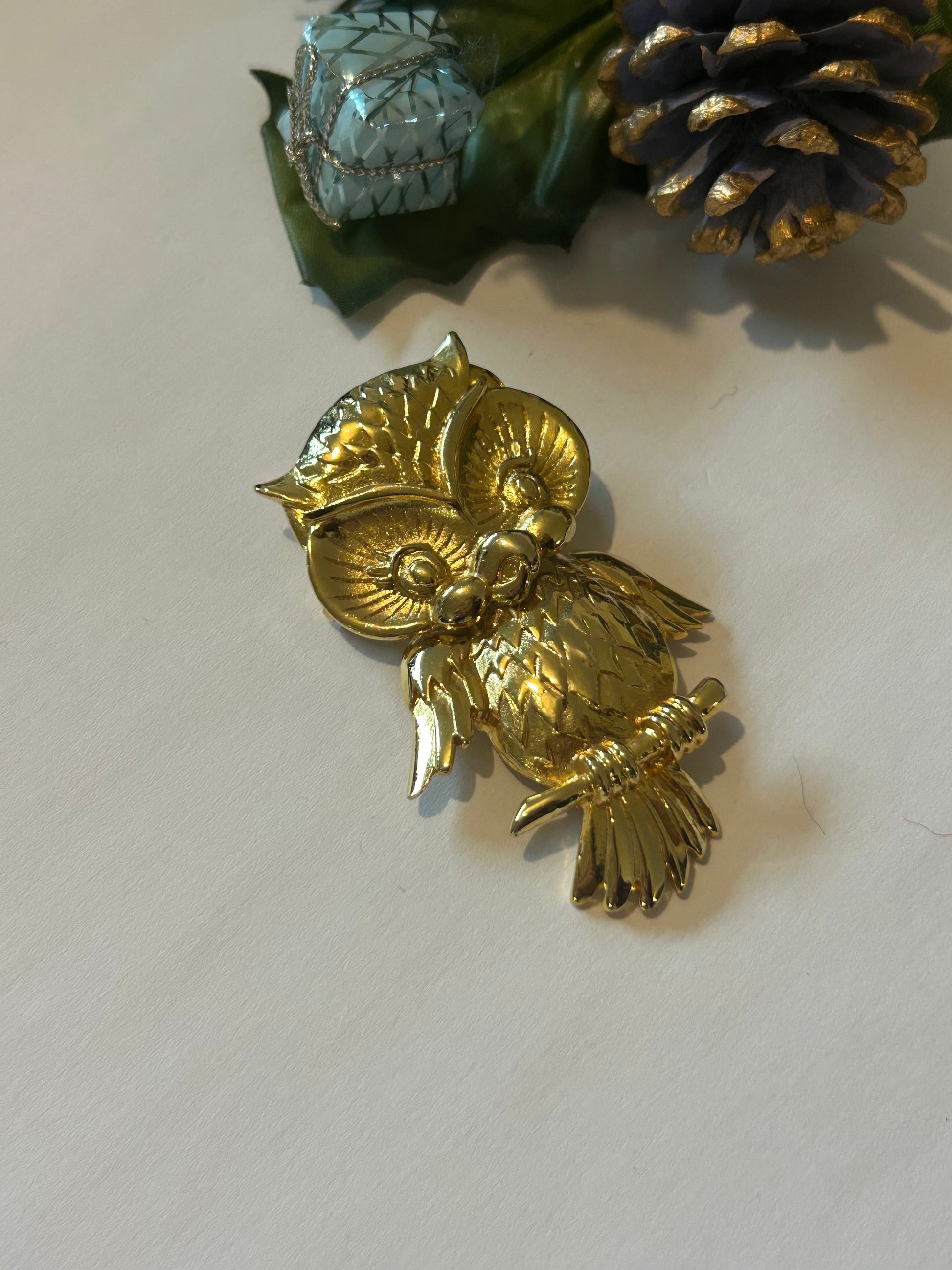 Broche vintage hibou articulé la friperie vintage 25