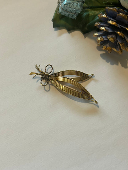 Broche vintage feuille dorée à l’or fin la friperie vintage 25