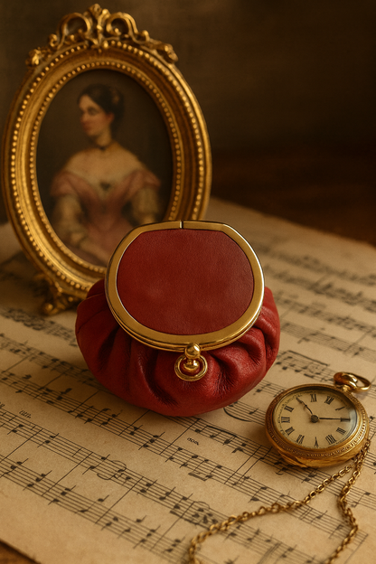 Porte monnaie vintage cuir rouge la friperie vintage 25