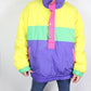 Veste de ski vintage années 90 demi zip tricolore