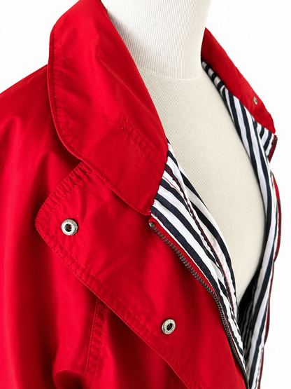 Veste vintage rouge doublure rayure