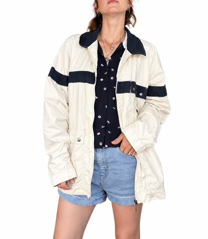 Veste Oxbow vintage bleu et blanche