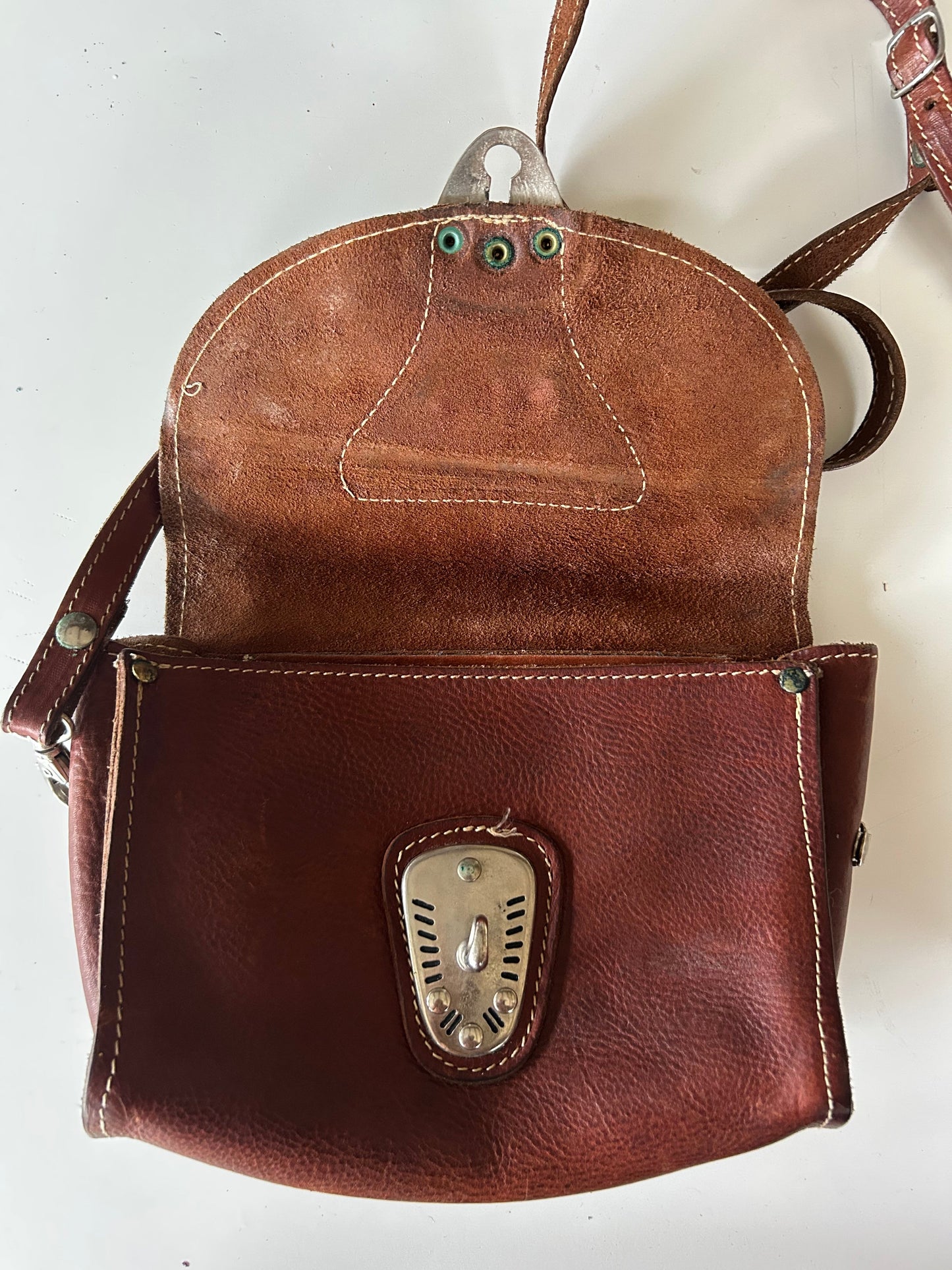 Sac en cuir marron western la friperie vintage 25