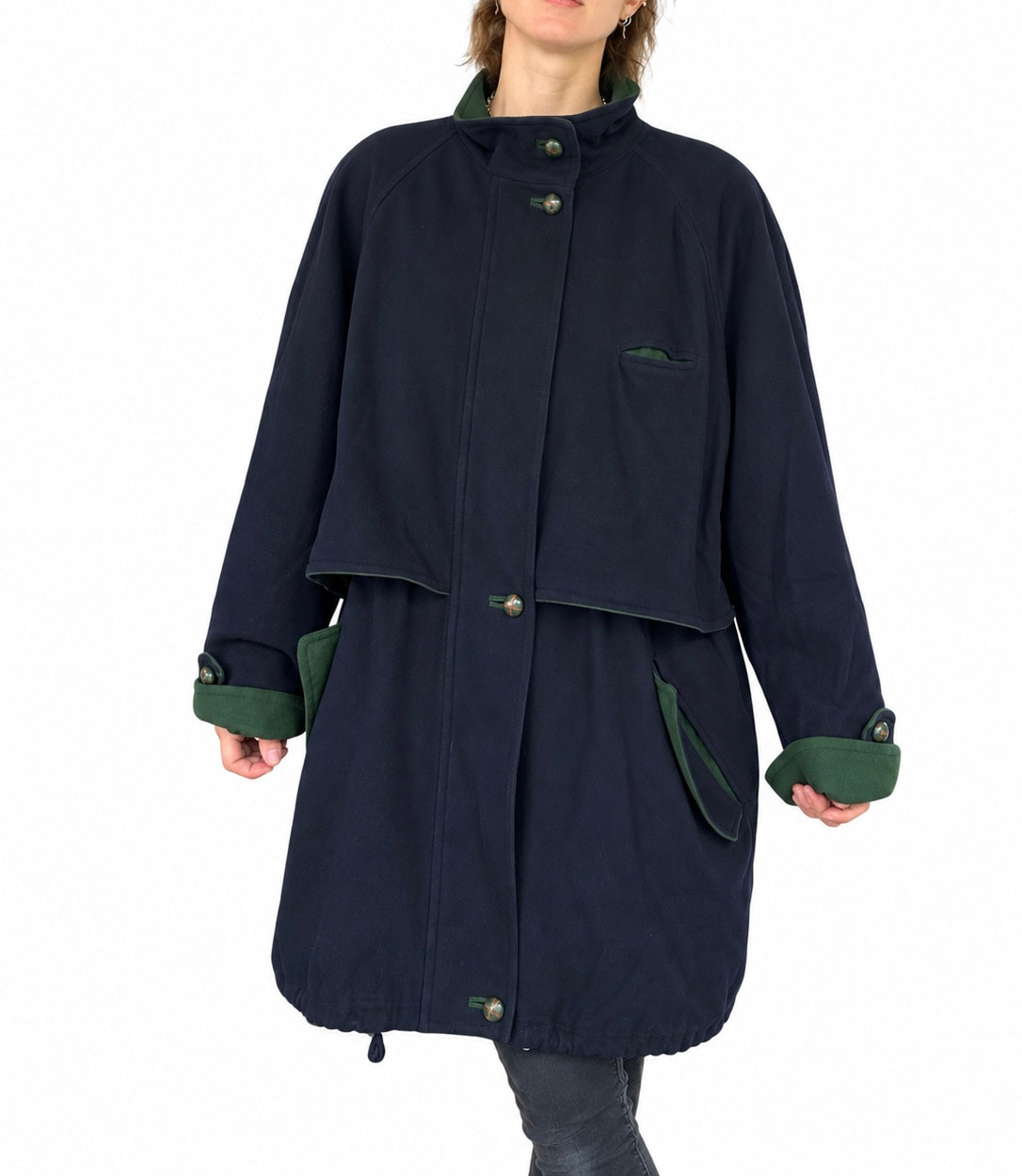 Manteau vintage tyrol bleu vert laine