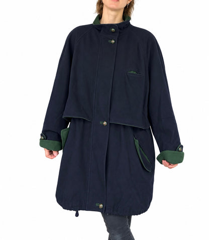 Manteau vintage tyrol bleu vert laine