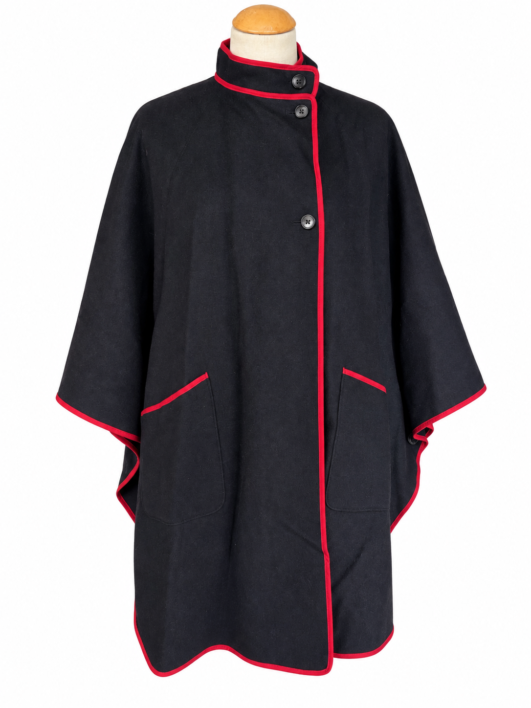 Cape vintage bleu marine en laine
