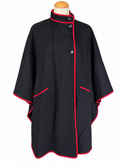 Cape vintage bleu marine en laine