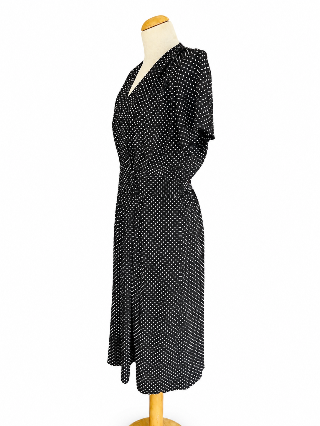 Robe vintage à pois noir et blanc