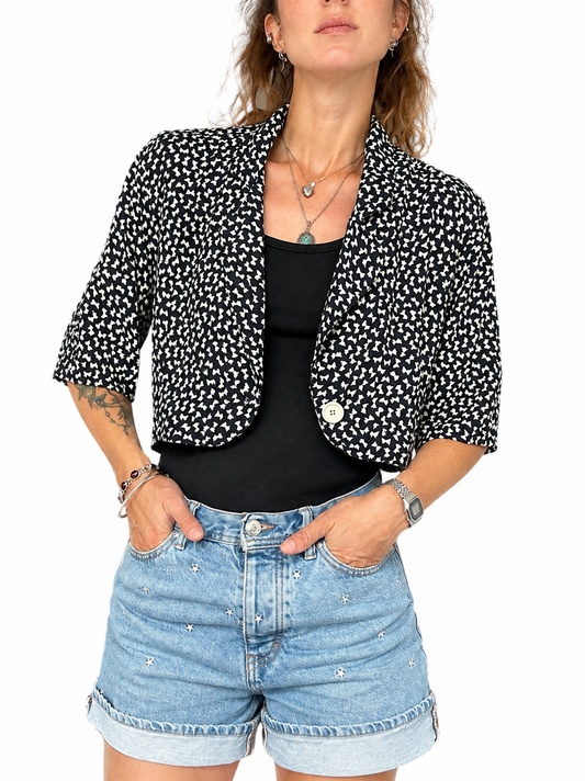 Veste courte légère vintage motif noeuds