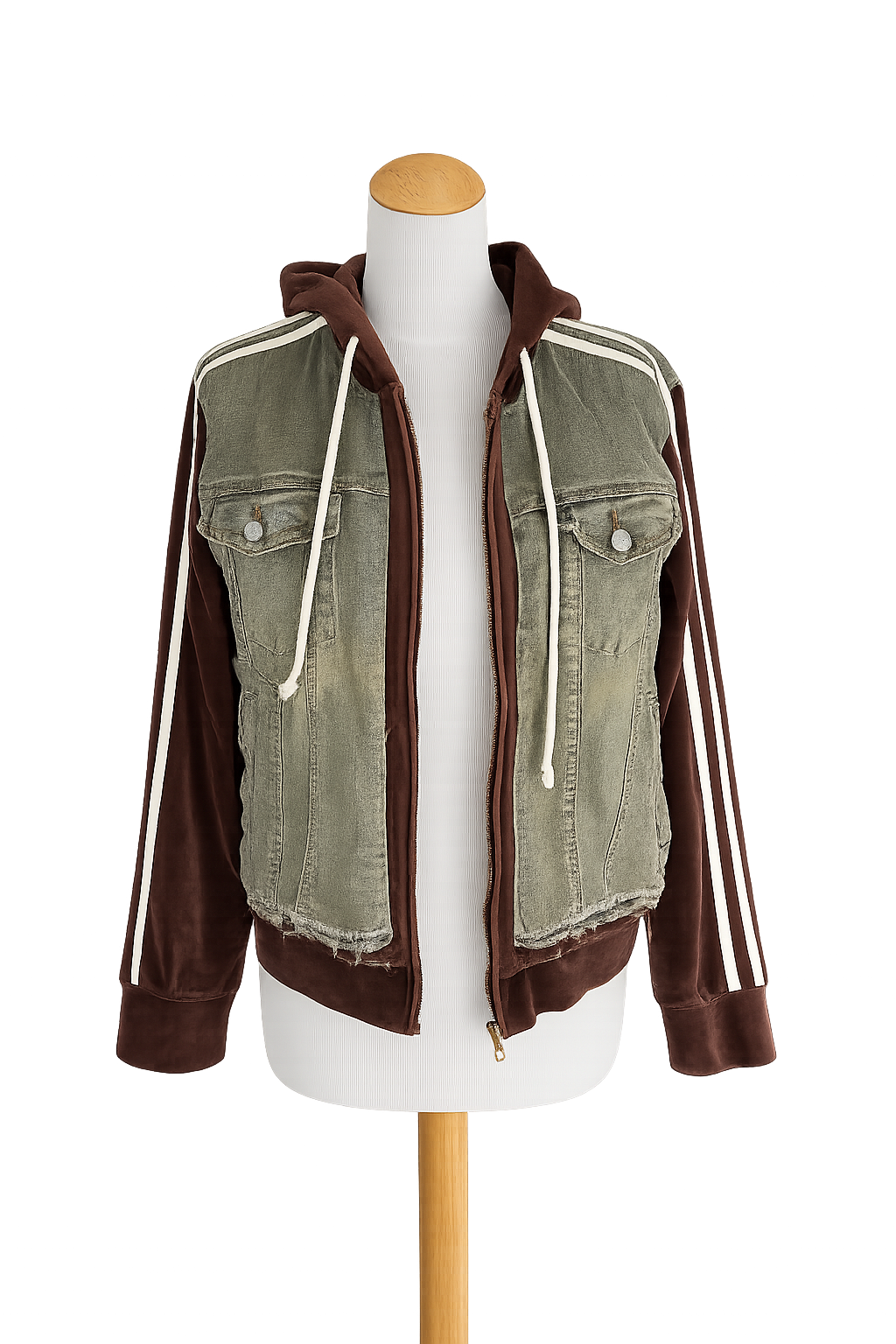 Veste hoodie vintage bi-matiere y2k