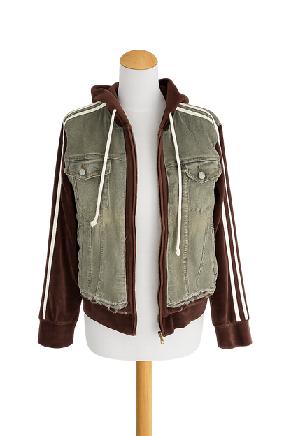 Veste hoodie vintage bi-matiere y2k