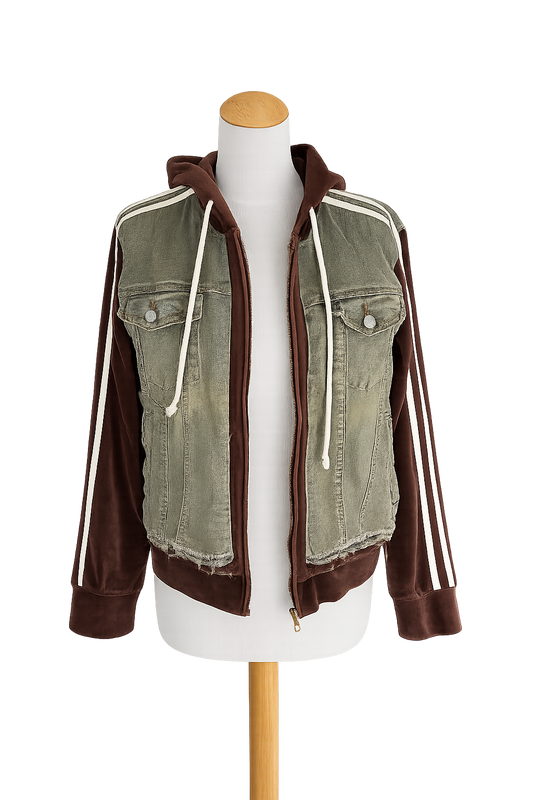 Veste hoodie vintage bi-matiere y2k