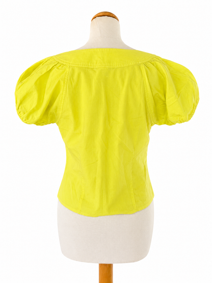 Blouse vintage jaune manches bouffantes