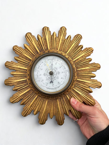 Baromètre soleil mural vintage doré la friperie vintage 25