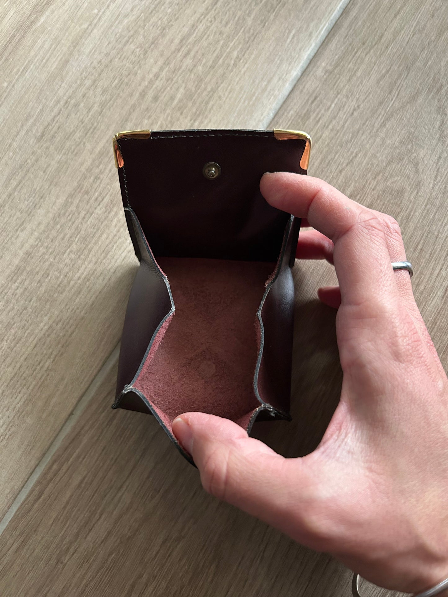 Porte monnaie Cartier vintage cuir Bordeaux la friperie vintage 25