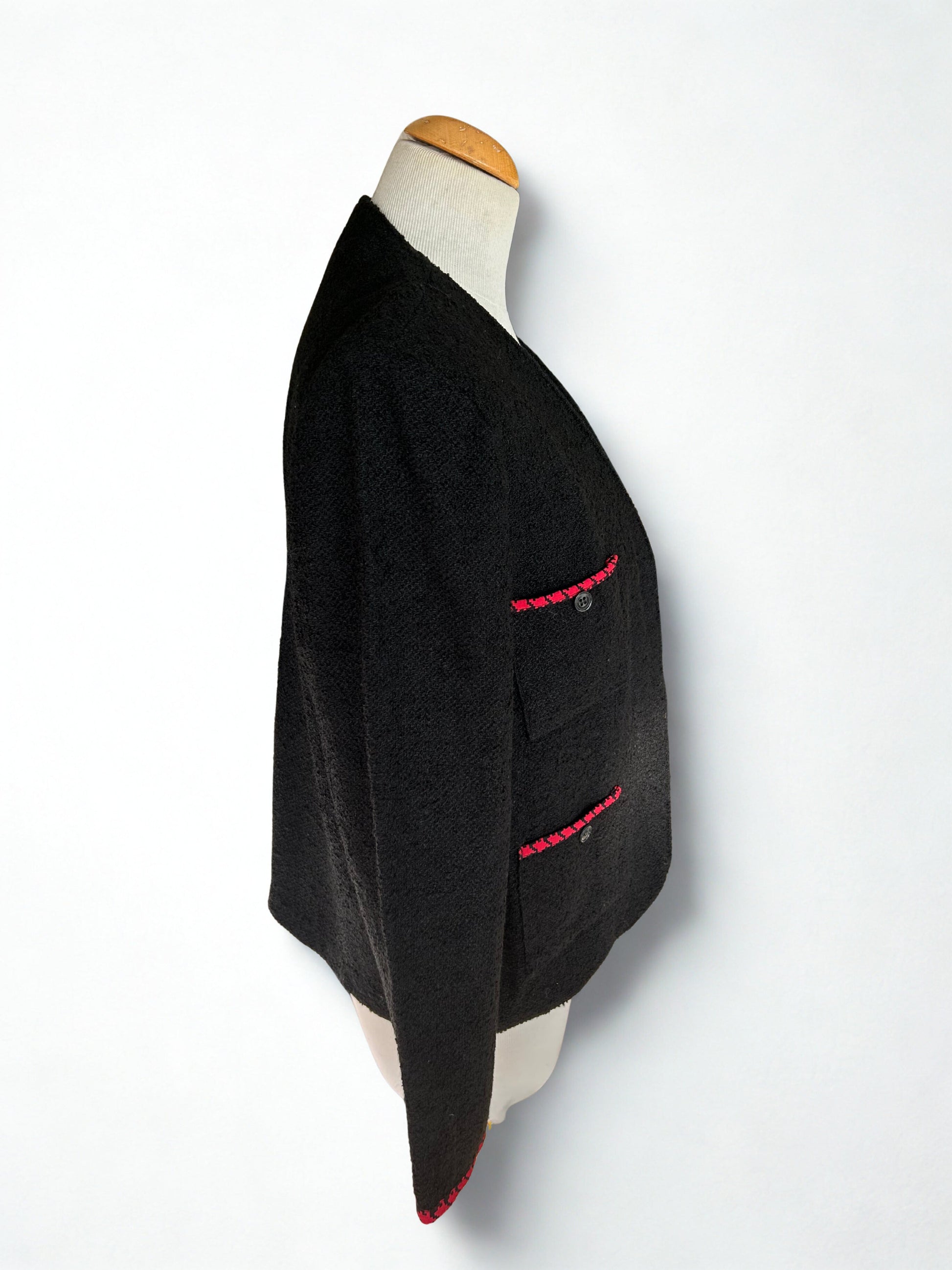 Veste vintage noire laine 80’s la friperie vintage 25