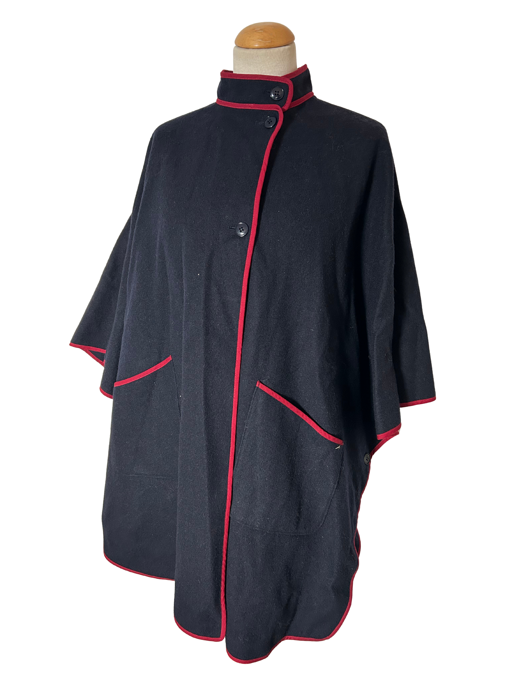 Cape vintage bleu marine laine france 80 la friperie vintage 25