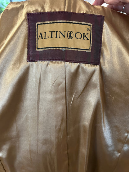 Veste en cuir vintage bordeaux à reflets