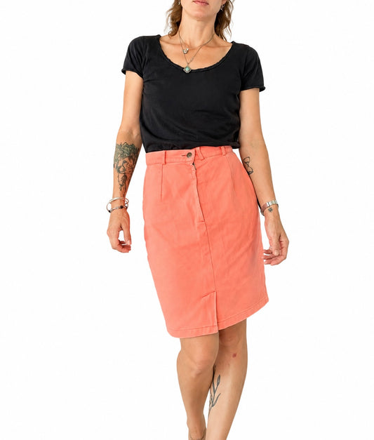 Jupe en jean vintage corail
