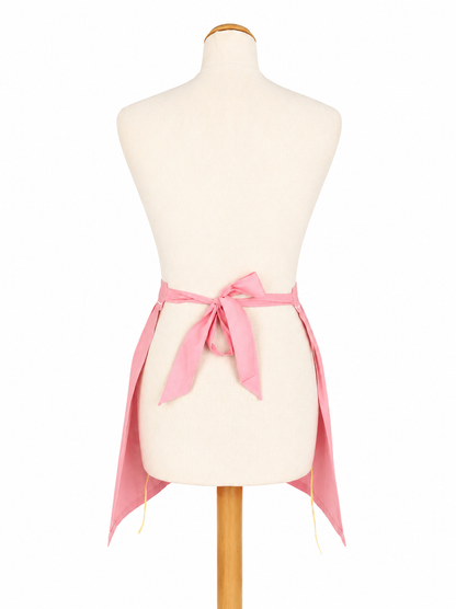 Tablier vintage rose poches fleuries 70’s