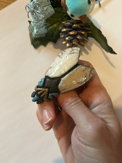 Broche papillon céramique raku la friperie vintage 25