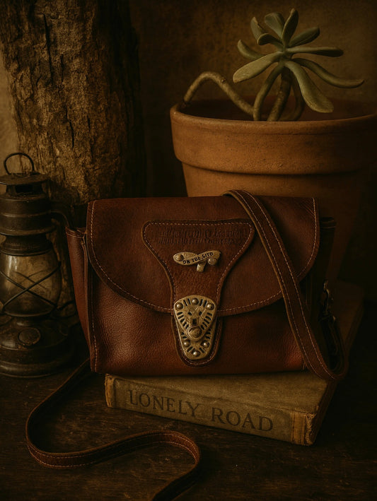 Sac en cuir marron western la friperie vintage 25