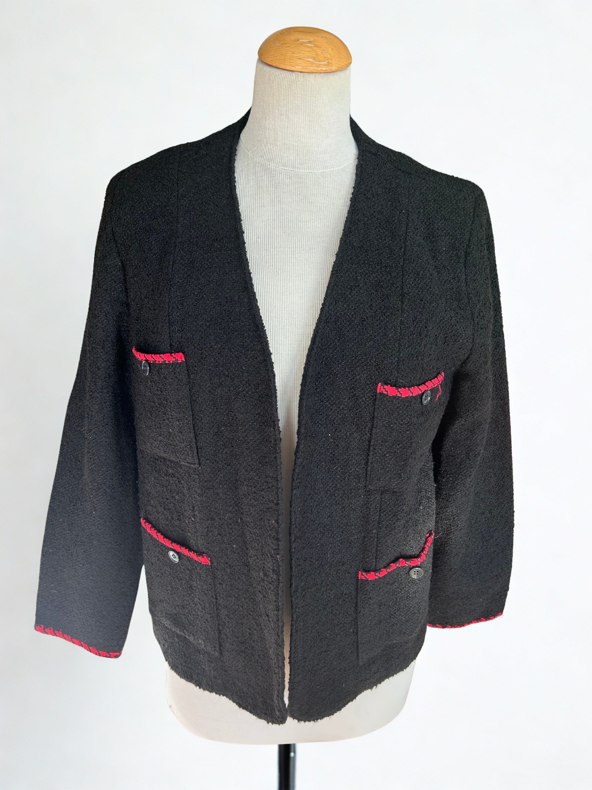 Veste vintage noire laine 80’s la friperie vintage 25