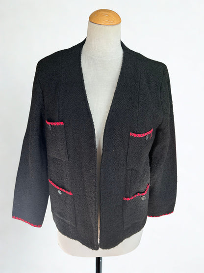 Veste vintage noire laine 80’s la friperie vintage 25