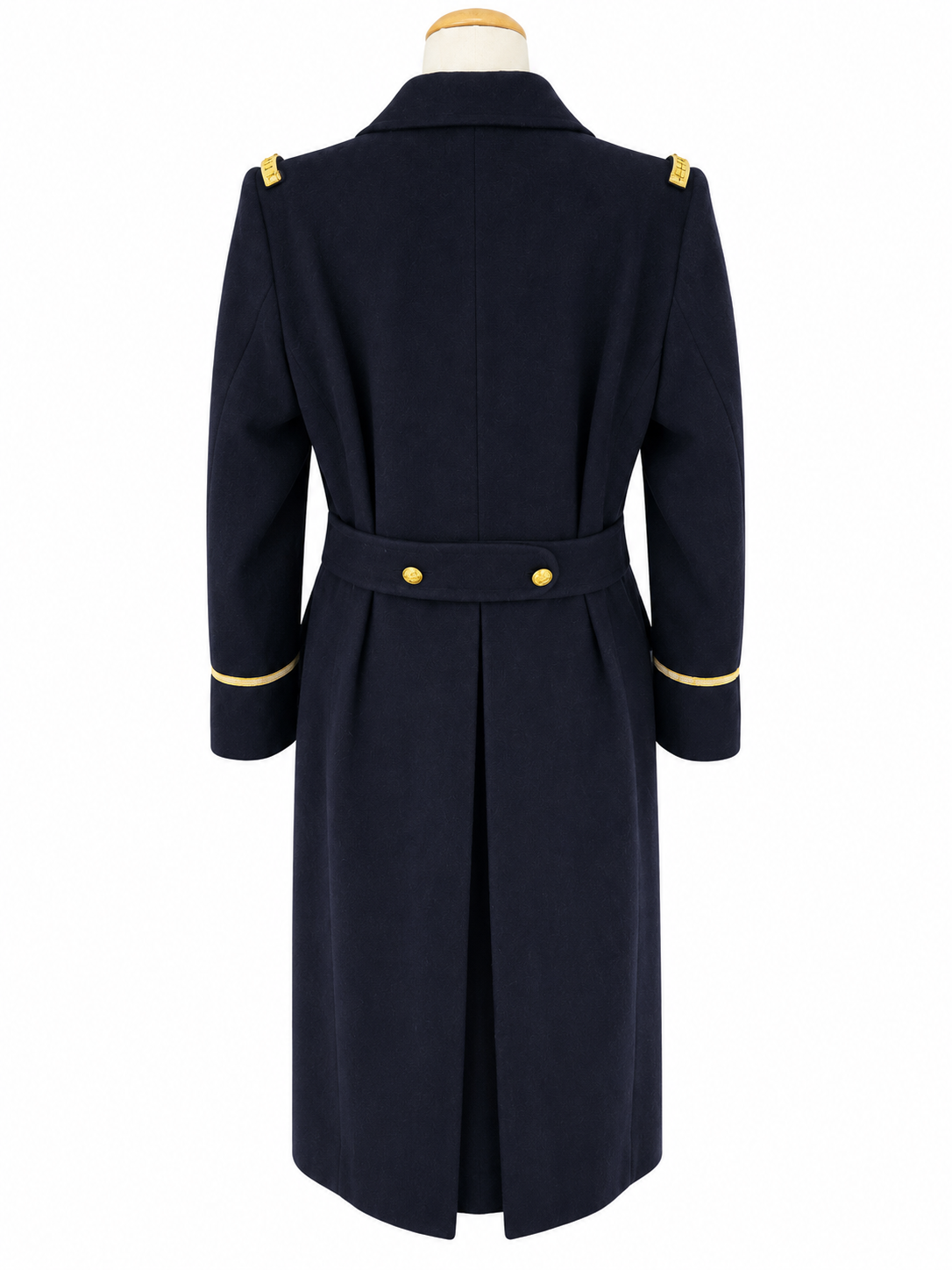 Manteau long vintage de marin bleu marine