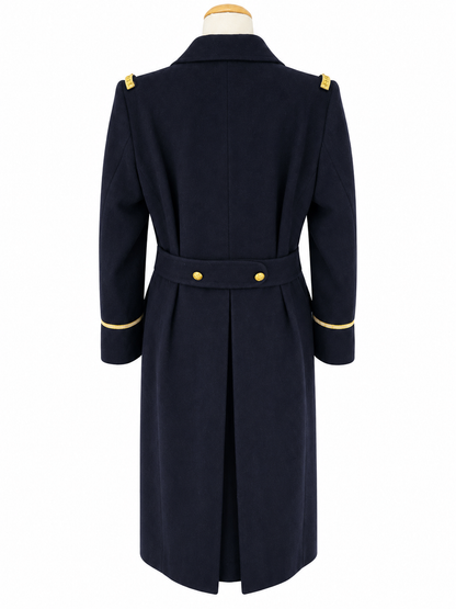 Manteau long vintage de marin bleu marine