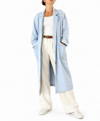 Veste longue en jean vintage