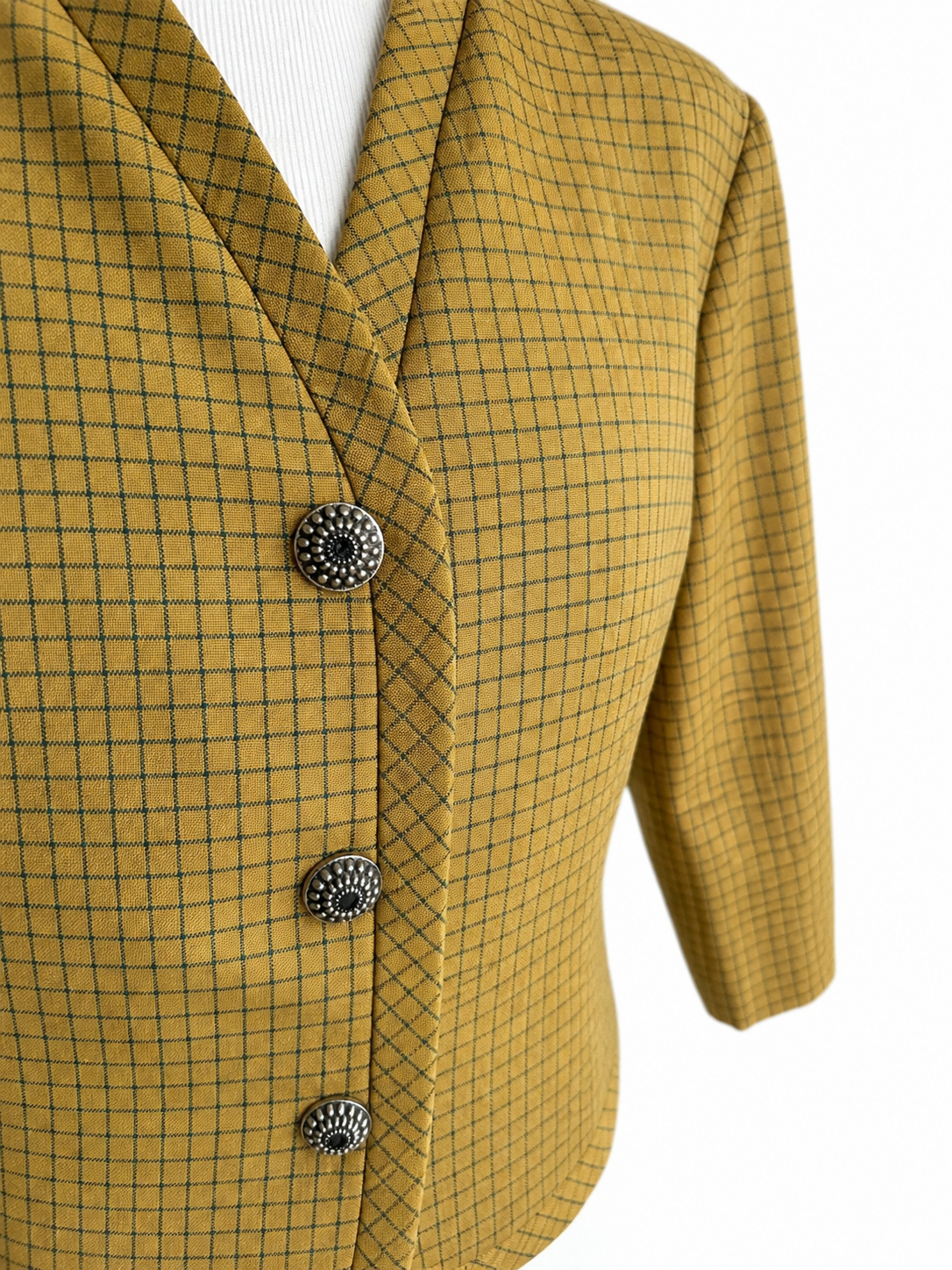 Veste vintage moutarde à carreaux
