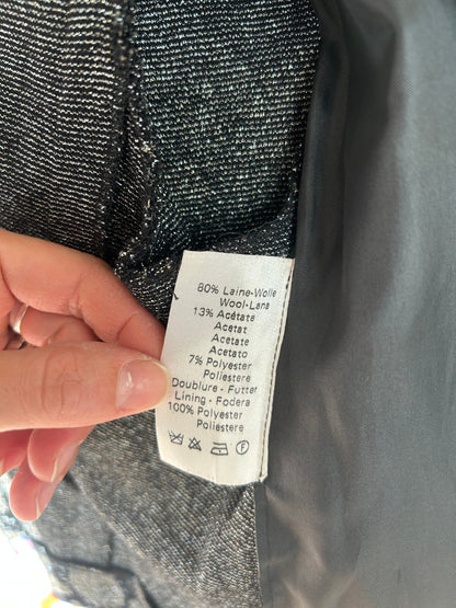 Veste jacquard noir argent pailletée vintage la friperie vintage 25