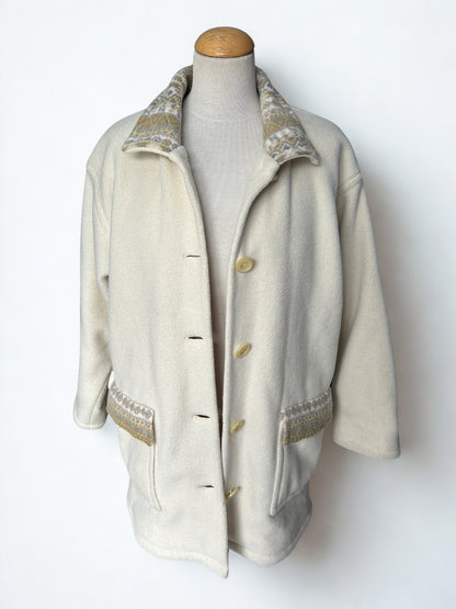 Veste polaire vintage écrue satin