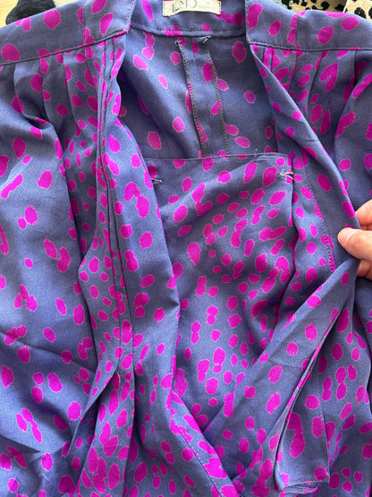 Blouse vintage trompe l’œil fushia