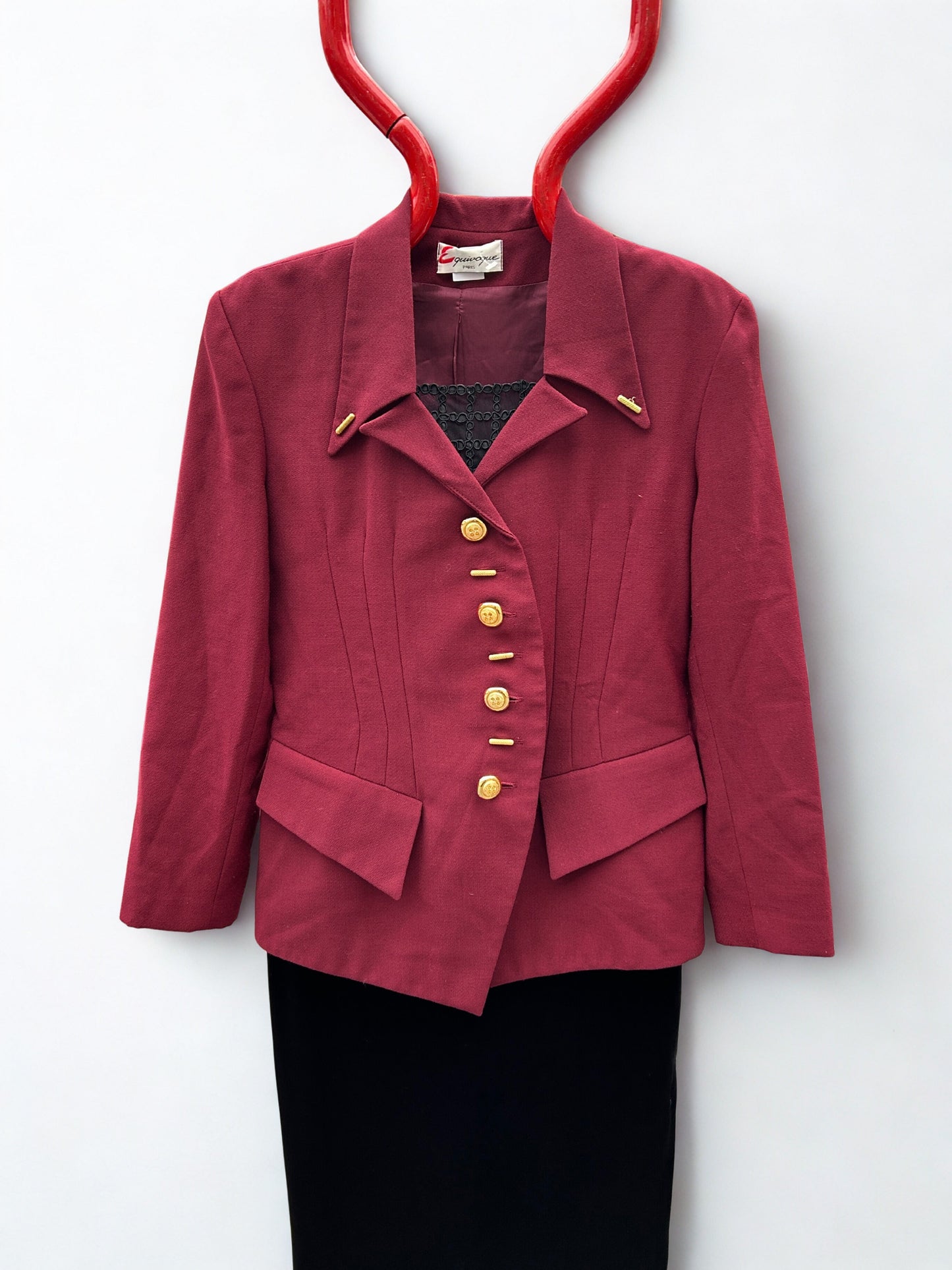 Blazer vintage bordeaux – Laine & polyester la friperie vintage 25