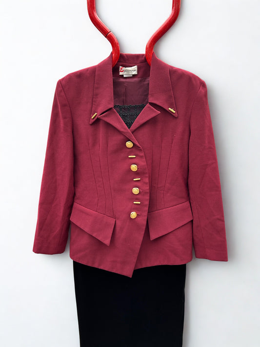 Blazer vintage bordeaux – Laine & polyester la friperie vintage 25