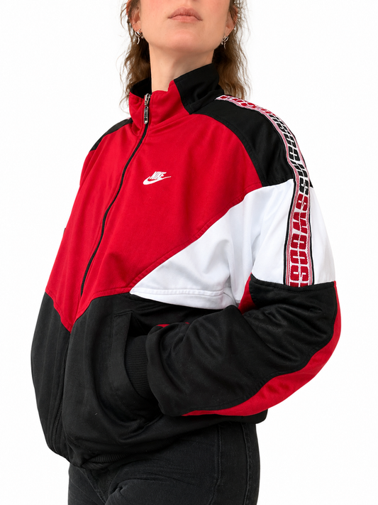 Veste Nike vintage zippée rouge noir 90