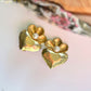 Boucles d'oreille clips vintage coeur et fleur métal doré